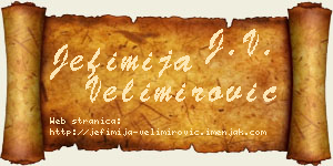 Jefimija Velimirović vizit kartica
